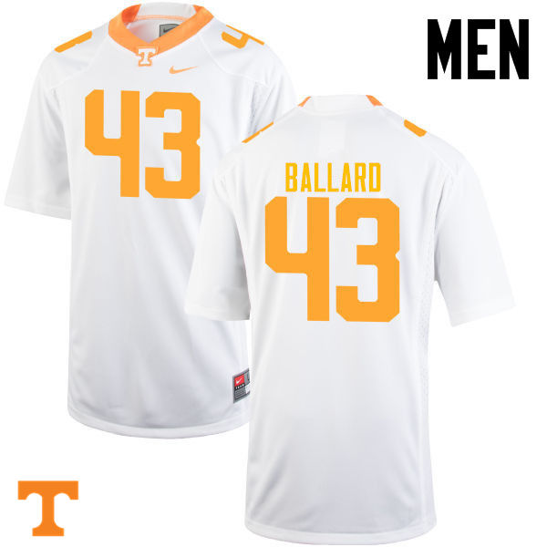 Men #43 Matt Ballard Tennessee Volunteers College Football Jerseys-White